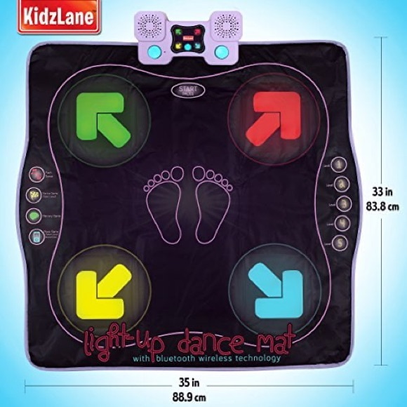 Dance Mat | Light Up Dance Pad with Wireless Bluetooth/AUX or Built in Music - Picture 9 of 17